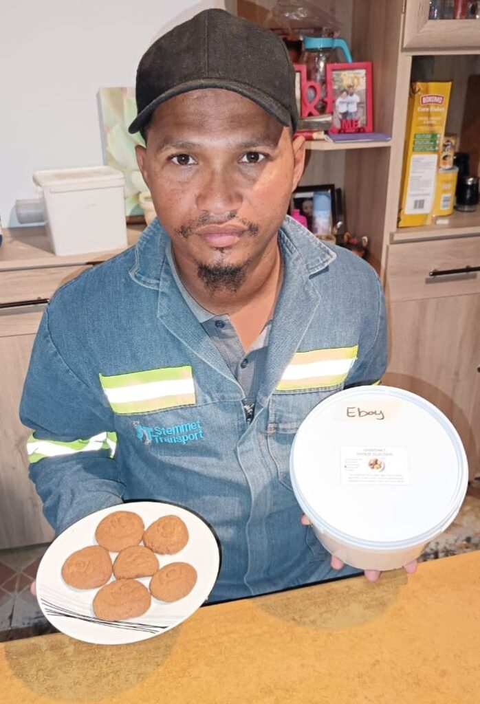 Happy customer enjoying cookies